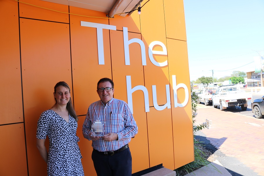 Alix Greenhill, Centre Manager of The Hub, St George; Matthew Magin, Chair - Country Universities Centre Balonne